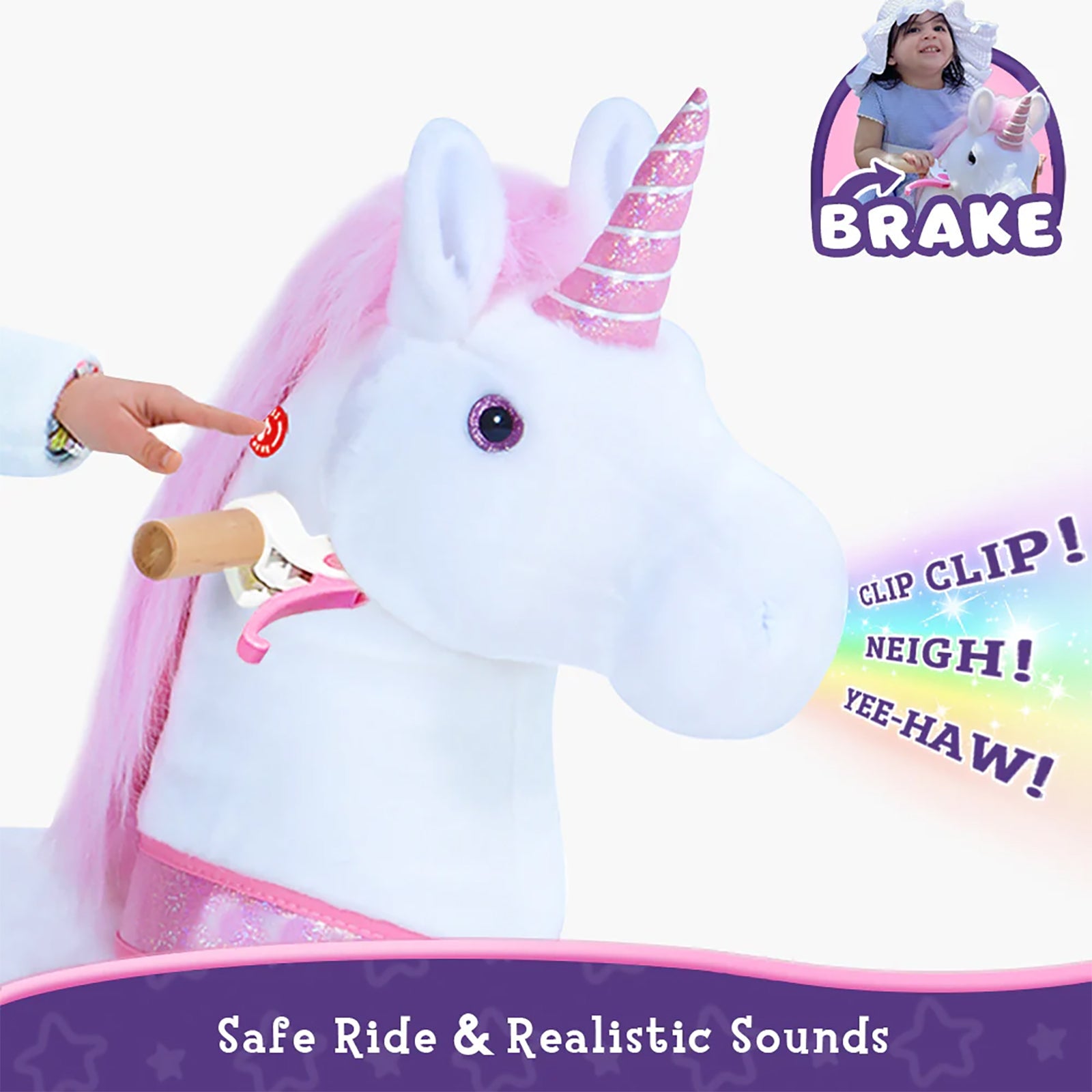 Ride-on Unicorn Age 3-4 Pink（UK&EU in Stock）