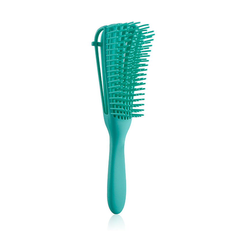 NNEDSZ 3PCS Green Octopus-Style Detangling Brush - 8 Flexible Arms for Effortless Hair Styling-0