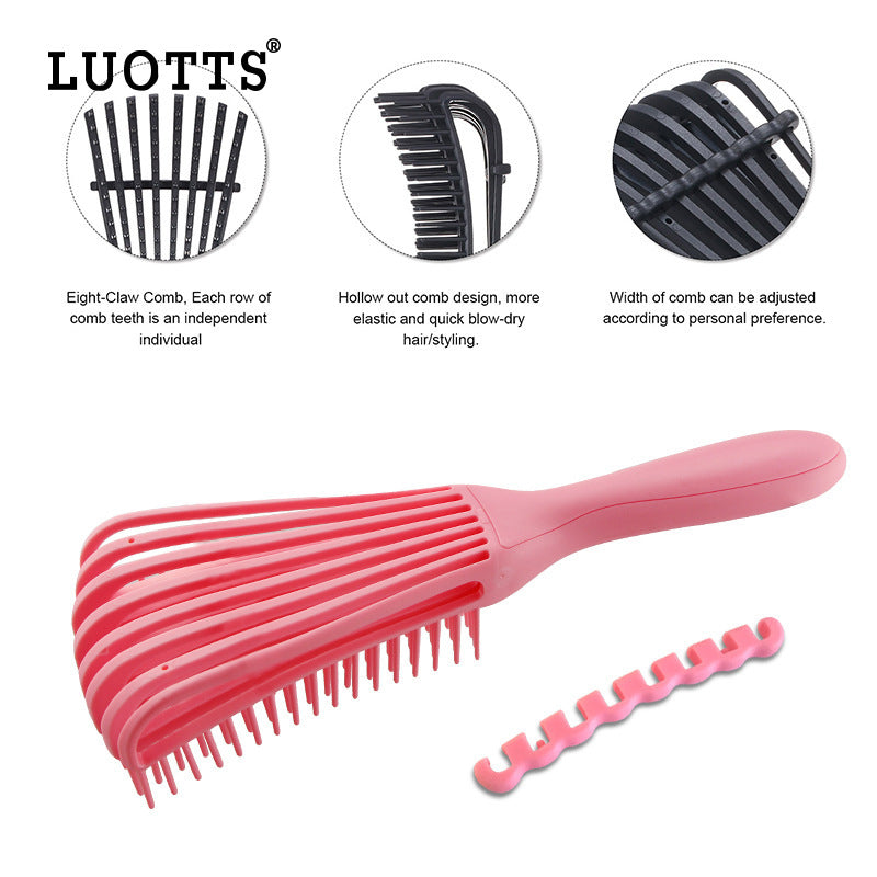 NNEDSZ 3PCS Green Octopus-Style Detangling Brush - 8 Flexible Arms for Effortless Hair Styling-4